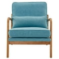 thumbnail image 4 of Zimtown Mid-Century Retro Armchair, Modern Upholstered Lounge Chair, Linen Fabric Accent Chair with Sturdy Wooden Frame Teal, 4 of 11