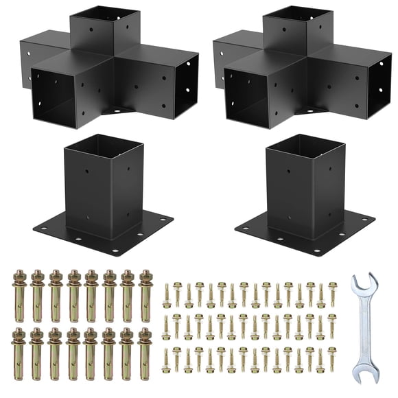 Kit de soportes para pérgola Likeem de acero de 3,5 x 3,5 pulgadas