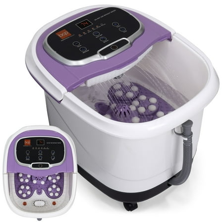 Best Choice Products Portable Relaxation Heated Foot Bath Spa w/ Shiatsu Auto Massage Rollers, Taiji Massage, Acupuncture Points, Temp Control, Timer, LED Screen, Drain Filter, Shower Function (Best Asmr Massage Videos)