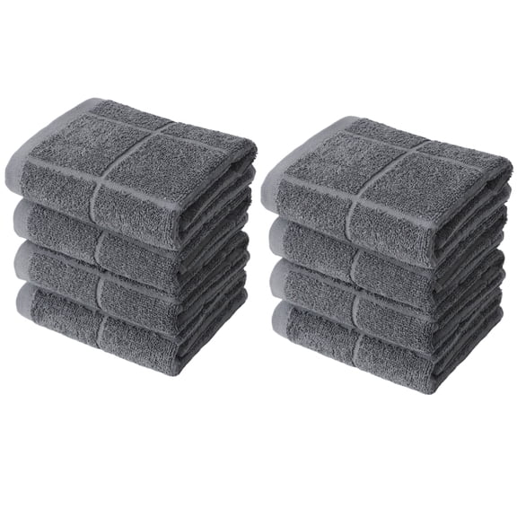 Clwellge 8-Pack Kitchen Towels,100% Cotton Dish Rags and Absorbent Dishcloths for Drying & Cleaning,16 x 26 inches,Gray