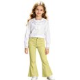 thumbnail image 2 of OOOUM Girls High Waisted Flare Jeans Bell Bottom Denim Pants Stretch Trousers with Pockets , 13-14 Years, 2 of 7
