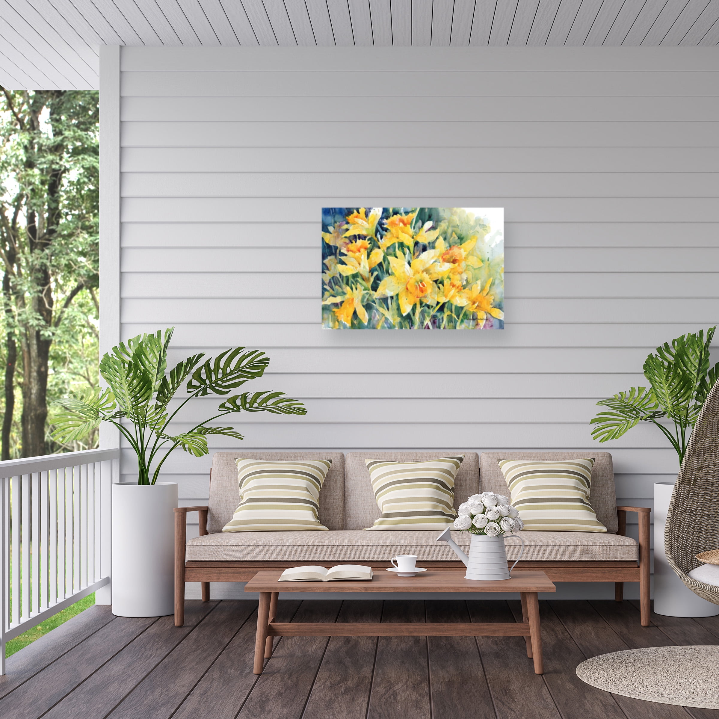 Annelein Beukenkamp 'Daffodil Party' Outdoor Canvas 16x24
