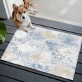 thumbnail image 3 of 2x3 Ft Entryway Area Rug, Blue Beige Floral Kitchen Rug Runner Washable Floor Mat, Vintage Smear Abstract Art Non Slip Indoor Door Mat Throw Carpet for Bathroom Living Room Bedroom, 3 of 8