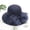 Navy Blue, variant on Organza Fascinator Hat - Women's Wide Brim Church Bridal Tea Party Wedding Hat