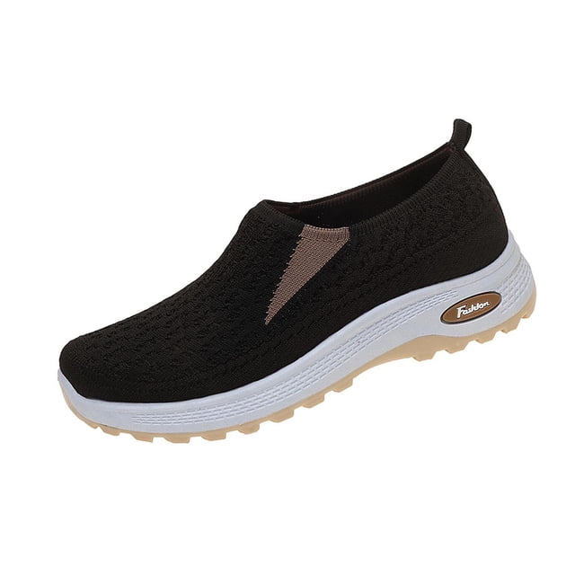 Zapatillas ortopédicas para mujer, de malla transpirable, sin cordones, informales, cómodas, con punta redonda, suela suave, versátiles, para caminar a diario.