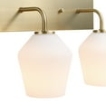 thumbnail image 6 of Globe Electric Raja 3-Light Matte Brass Vanity Light with Opal Glass Shades, 51615, 6 of 6