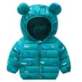 thumbnail image 5 of Baby Jacket Hooded Light Winter Coats Bear Ears Zipper Up Down Coats Outwear For Toddler Boys Girls,Bear Ear Winter Coat 3-4 Years, 5 of 6