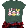 thumbnail image 5 of Sokhug Womens Happy Easter Eggs Print T-Shirt Short Sleeve Crew Neck Colorful Floral Easter Graphic Casual Tee, 5 of 6