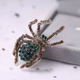 thumbnail image 2 of Broche de araña gótica con diamantes de imitación verdes, 2 of 4