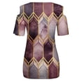 thumbnail image 5 of Elegante mujer cuello redondo impresión manga corta camiseta blusa Tops sudadera OAVQHLG3B Store lin121212, 5 of 5