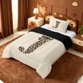 thumbnail image 2 of meiyoeat personalized Leopard Print Initial Art Twin Comforter Sets,Cheetah Bow Monogram J Bedding Set,Black Reversible,2-Piece,1 Comforter and 1 Pillowcase, 2 of 7