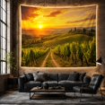 thumbnail image 6 of Vineyard at Sunset Over Hills Peaceful and Romantic Painterly for Wine Enthusiasts Vineyard Wall Art Housewarming Gift Tapestry Wall Hanging for Bedroom and Living Room, 6 of 7
