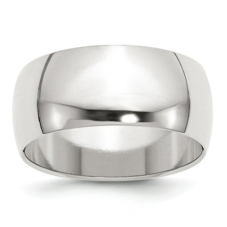 Sterling Silver Solid Polished Half Round Engravable 9mm Half-Round Band Ring - Ring Size: 4 to