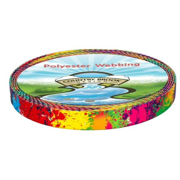 Country Brook Design - Paint Splatter Polyester Webbing (3/4 Inch, 20 Yards)