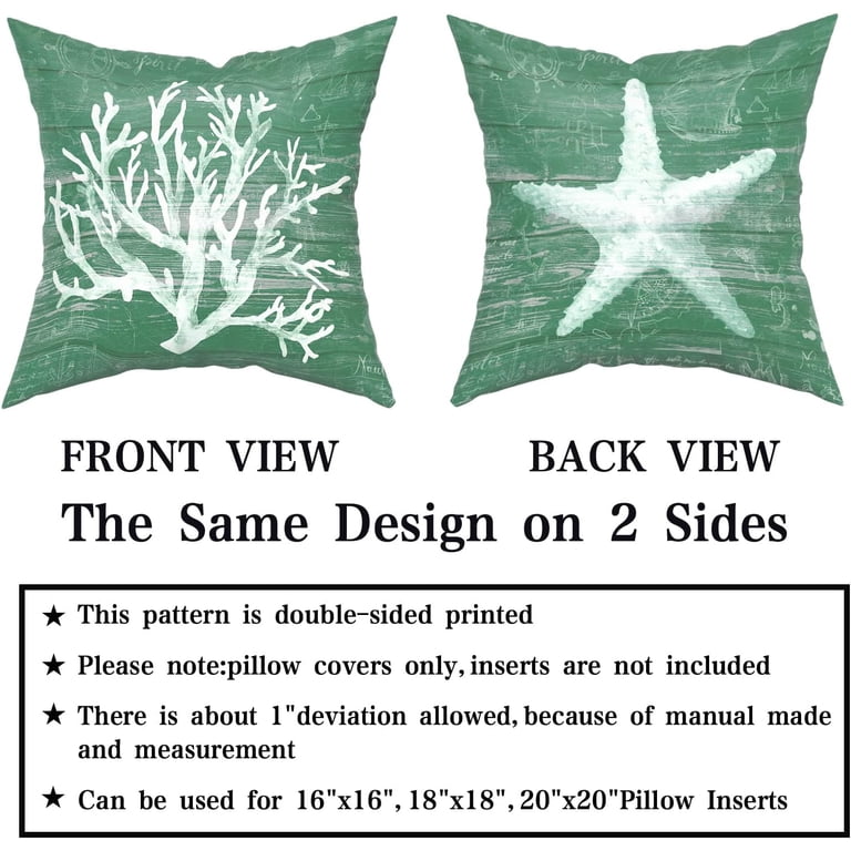 Wood Grain & Sea Turtle Linen Pillow Cover – 18x18 Inch Decorative Throw Pillow Case For Sofa, Chair, Bed, Home & Office