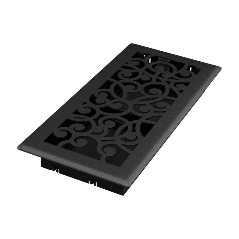Imperial 4-inch x 10-inch Black Iron Wonderland, Floor Register,  Rectangular, Floor Vent Cover - Walmart.com