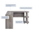 thumbnail image 3 of BELLEZE Corner L-Shaped Home Office Computer Desk - Kent (Grey Wash), 3 of 7