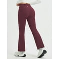 thumbnail image 2 of BALEAF Women's Petite Fleece Lined Pants Winter Thermal Warm Yoga Flare Leggings 27" Snow Pants Wine Red XXL, 2 of 7