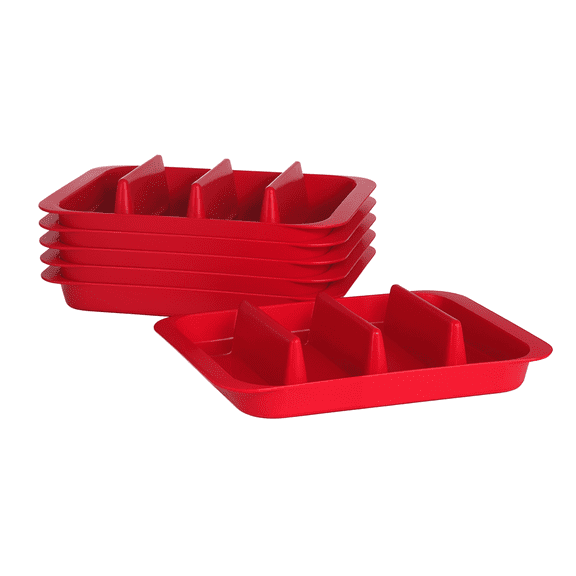 American Maid Red Plastic Small Taco Tray, Holds up to 4 Tacos, Set of 6