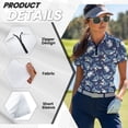 thumbnail image 5 of GarronmavisGolf Shirt Women Short Sleeve Size 2XL Zip Up Tennis Shirts Collared Shirts Casual Work Womens Animal Golf Shirt, Shark Print, 5 of 7
