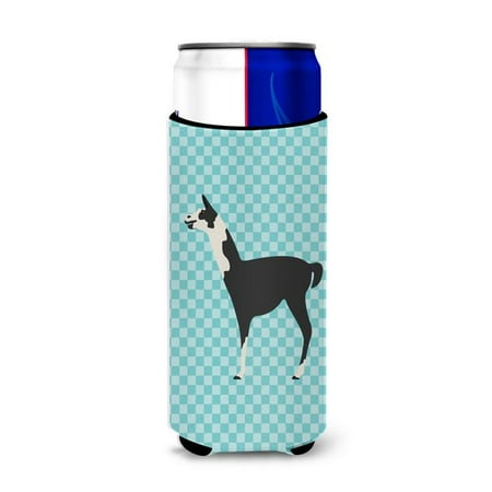 

Carolines Treasures BB8092MUK Llama Q Ara Blue Check Michelob Ultra Hugger for Slim Cans