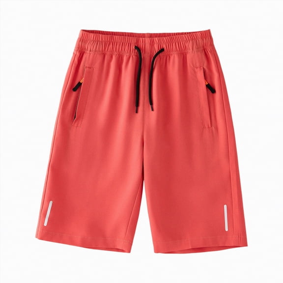 NIEWTR Boys Mesh Athletic Shorts Quick Dry Basketball Soccer Running Shorts Kids Sports Gym Activewear Elastic Waist 4-12 Years(Watermelon Red,9-10 Years)
