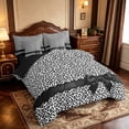thumbnail image 2 of Manfei Jungle Animal Pattern 7-Piece King Bedding,Black Kawaii Bowknot King Bed in a Bag,Black Reversible, 2 of 7