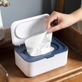 thumbnail image 2 of Wet Wipes Dispenser Tissue Storage Box Holder Case Lid Dustproof Home Office(blue)(1pcs), 2 of 5