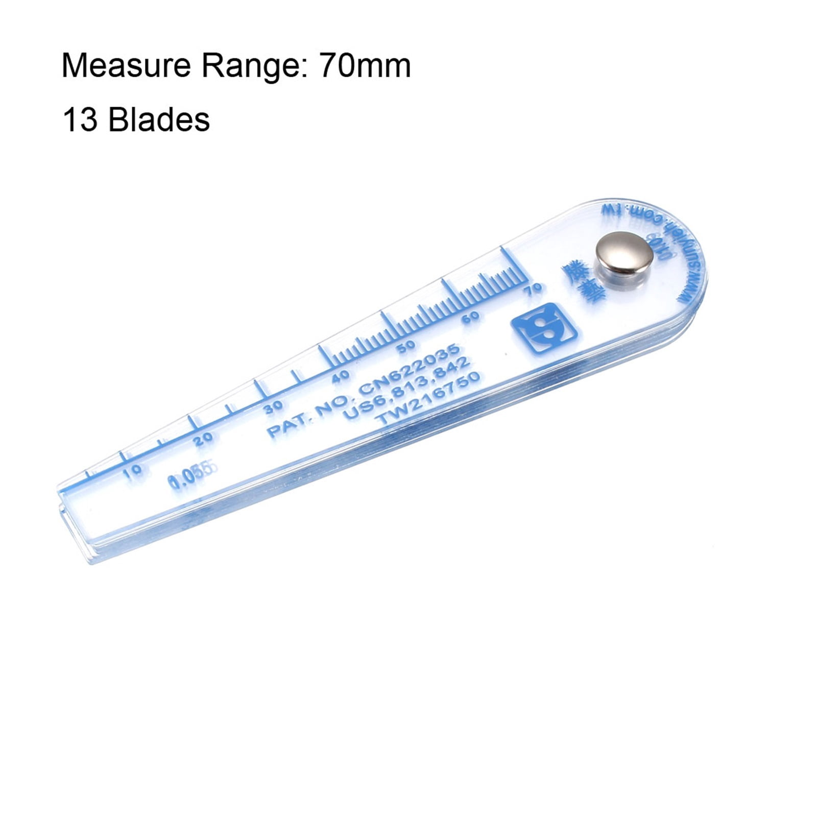 1pcs Metric Thickness Feeler Gauge 0.05-1mm 13 Blade Plastic Measuring Tool For Gap Width