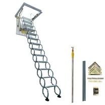 White Attic Pull Down Ceiling Stairs Retractable Attic Folding Extension Ladder 31.5'' * 39.37''