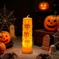 thumbnail image 6 of Hyknon Halloween LED Decor Light, Ghost Pumpkin Hanging Lamp, Skull Embossed Electronic Candle Light, Spooky Figurine Ambient Lamp, Battery Operated Table Hanging Ornament for Halloween Party ( C ), 6 of 7