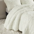 thumbnail image 4 of Intelligent Design Polyester Solid Shaggy Fur Twin Duvet Cover Set in Ivory, 4 of 11