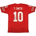 thumbnail image 2 of Ohio State Buckeyes Troy Smith Autographed Red Jersey "Heisman 06" Beckett BAS Witness 230175, 2 of 2