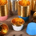 thumbnail image 3 of HEVIRGO 50Pcs Non-stick Oil Proof Muffin Cup Paper Wrapping Edge Cupcake Liner Party Supplies Pink Paper, 3 of 8