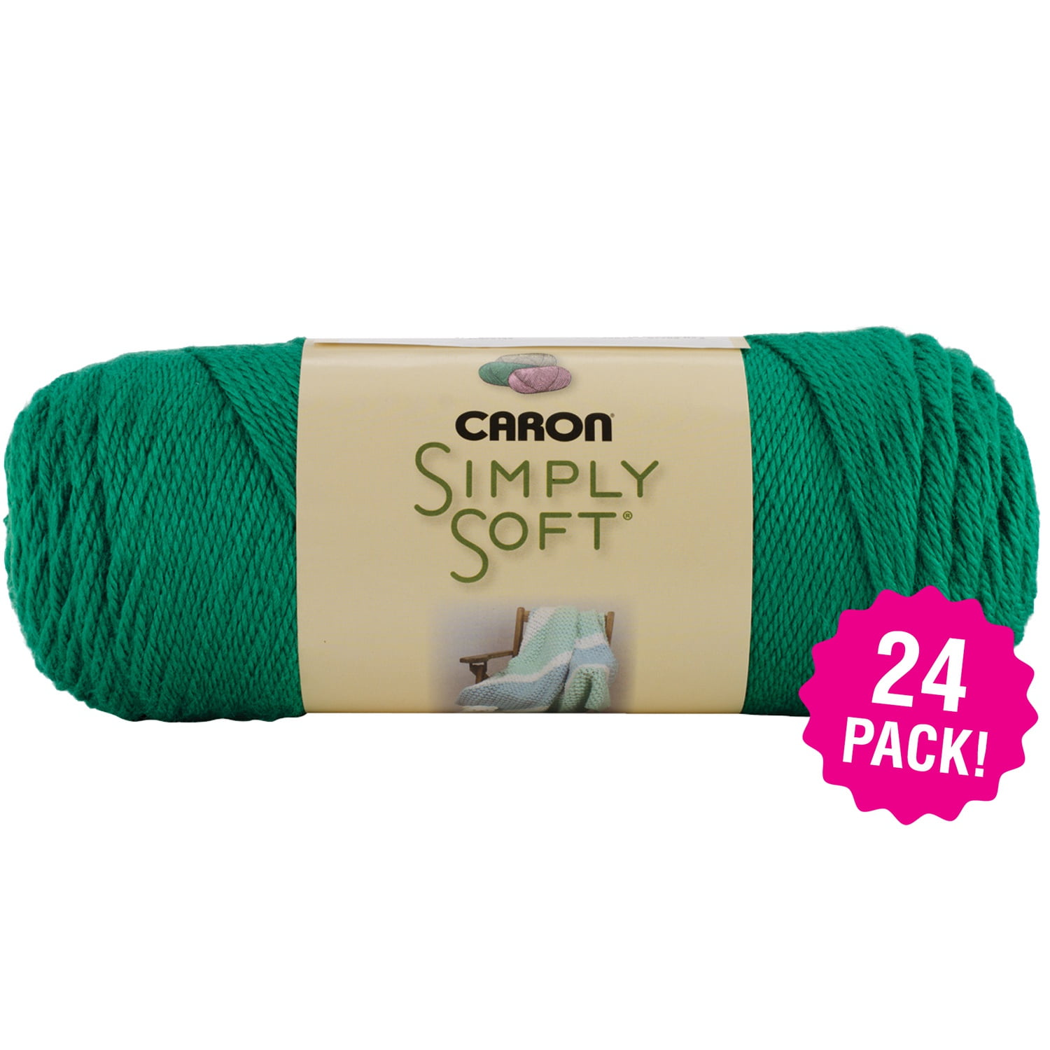 Caron Simply Soft Solids Yarn Kelly Green, Multipack of 24