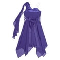 thumbnail image 7 of renvena Girls Kids One Shoulder Flower Dress Pleated Chiffon Wedding Bridesmaid Pageant Prom Ball Gown Purple 14, 7 of 7