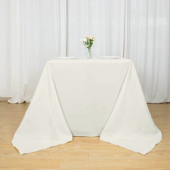 Ivory 90x90 inch Premium Square Polyester Tablecloth Party Wedding Decorations Supplies