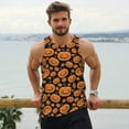 thumbnail image 6 of Gukieu Halloween Pumpkins Print Men's Quick Dry Fitness Vest, Round Neck Sleeveless Fitness Bodybuilding Top-Medium, 6 of 7