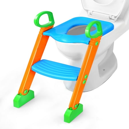 GPCT Portable 3-In-1 Toddler Potty Training Seat with Step Stool Foldable Splash Guard Toilet Trainer