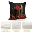 thumbnail image 4 of Creowell Strawberries Basket Still Life Pillow Cushion Covers Square Design for Sofa Couch Bedroom Car Chair Home Decor, Pack of 1 12x12in, 4 of 5
