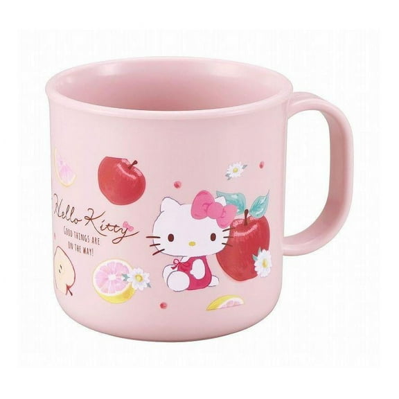 Pink Hello Kitty Girl's Cup with Cute Apple and Fruit Design