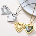 thumbnail image 3 of Custom Engraved Heart Locket Necklace Photo Picture Pendant For Couples Anniversary Mother's Day Gift Daily Wear, 3 of 5