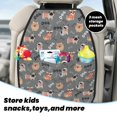 thumbnail image 5 of Fuzoiu Bulldog Print 2 Pack Kick Mat Back Seat Protector With 3 Storage Pockets, Universal Car Seat Back Organizer For Kids Pets, Waterproof Backseat Protector For Most Car, 5 of 8