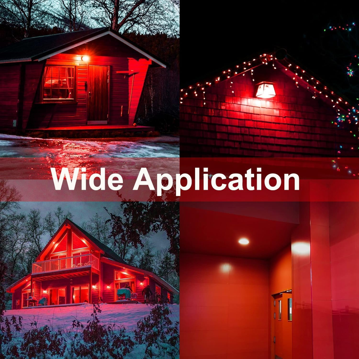 2 Pack Sinvic Dimmable PAR38 Red LED Bulbs, 15W(150W Equiv) 700Lumens 120V E26 CRI85+, Flood Lights