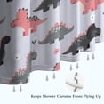 thumbnail image 6 of Cartoon Dinosaurs Flowers Pattern Shower Curtain 36"x72" ,Bathroom Decorative Shower Curtains Set with 12 Hooks,Modern Waterproof Washable Shower Curtain, 6 of 6