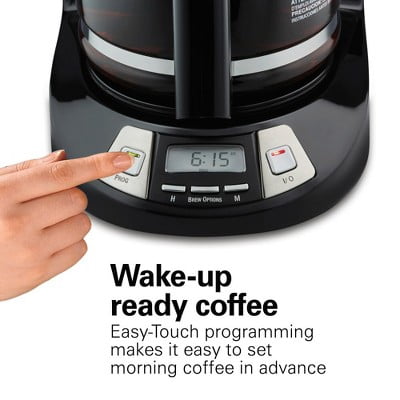 12 Cup Programmable Coffee Maker - Black - Drip Coffee Machine, Nonstick Hot Plate, Brew Pause