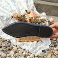 thumbnail image 4 of Widestep Shoes for Women, Woman Mary Jane, Womens Slip On Walking Shoes, Suede Flat Shoes for Women Dressy Pointed Toe Comfortable Work Business Casual Flat Shoes With Strap, Blue 9, 4 of 9