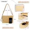 thumbnail image 2 of Bolso de mano de paja COOKOOKY Summer Beach, marrón claro, 2 of 6