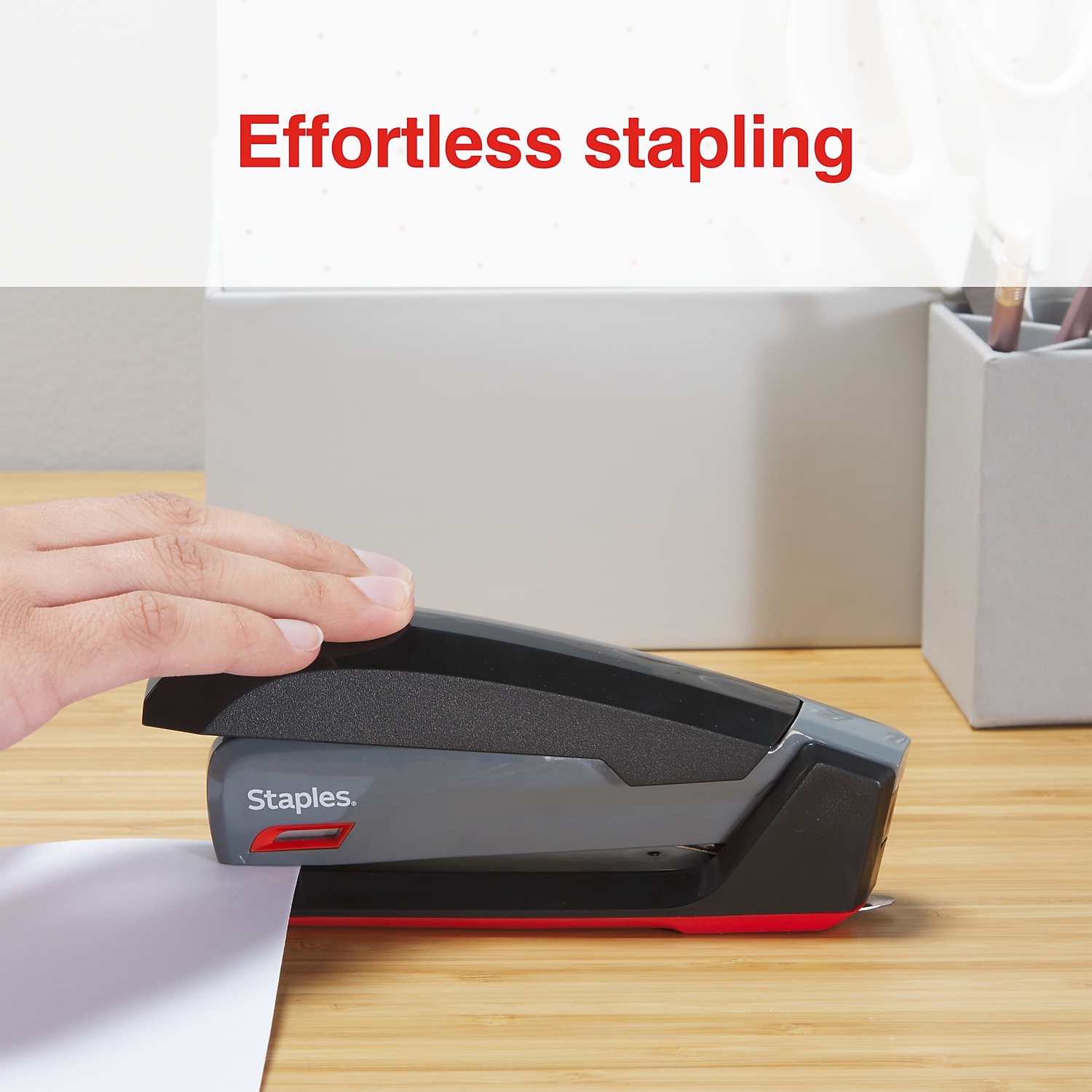 Staples One-Touch Desktop Stapler, Gray/Black photo 7