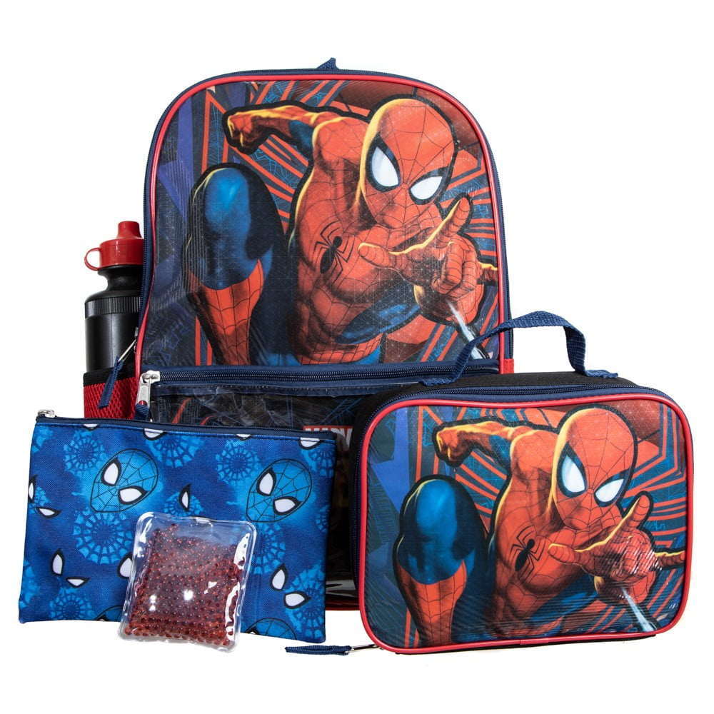 kids Marvel SpiderMan backpack for boys Rucksack Shoulder School Lunch book Bag 
